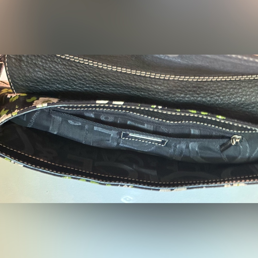 Dolce & Gabbana Floral Canvas & Leather Shoulder Bag Black Multi EUC MSRP $2200 - Picture 13 of 16